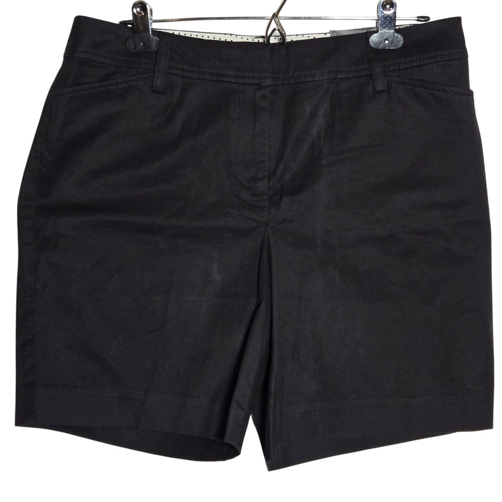 Talbots Womens Perfect Short 7" Black Shorts 8 NWT Stretch Chino Preppy Capsule